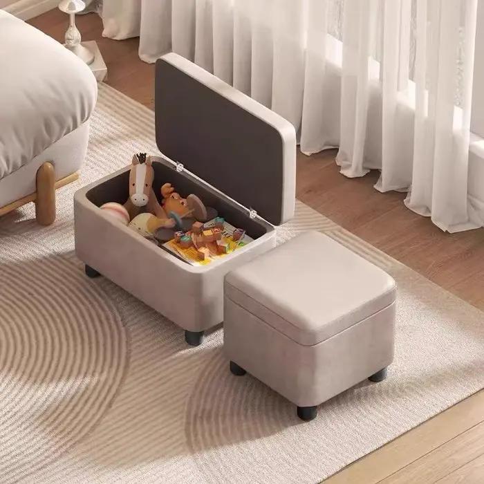 Pouf de rangement - Canapé organisateur rembourré avec compartiment caché pour salon