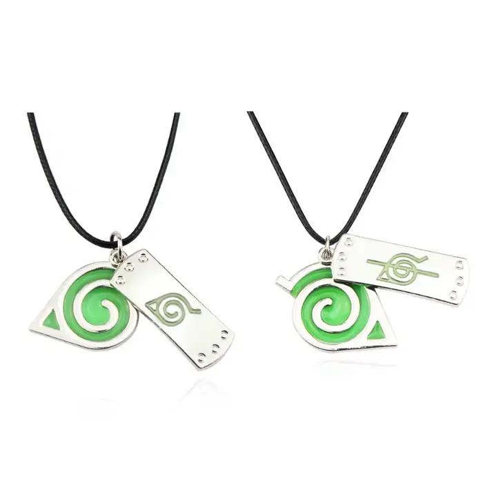 Marchandises de dessins animés Naruto, collier avec symbole du village de Konoha et du ninja rogue, pendentif lumineux, porte-clés, petit cadeau