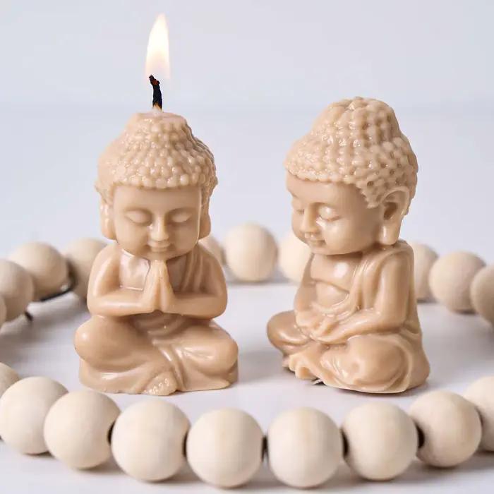 Moule en silicone Bouddha pour bougies créatives, DIY, fabrication artisanale, savon d'aromathérapie, plâtre, résine, moules de moulage, décoration d'église