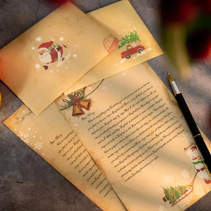 Ensemble d'enveloppes de papiers d'écriture de noël