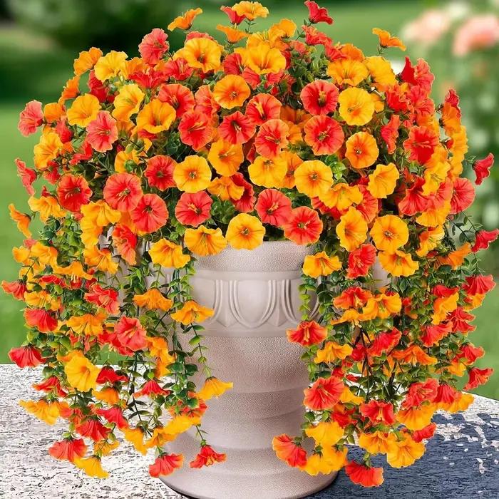 Guirlande de Fleurs Artificielles Morning Glory pour Mariage et Décoration Intérieure, Idéal pour Occasions Spéciales et Extérieur