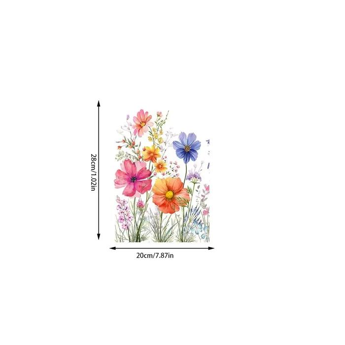 Autocollants floraux colorés pour fenêtre et mur