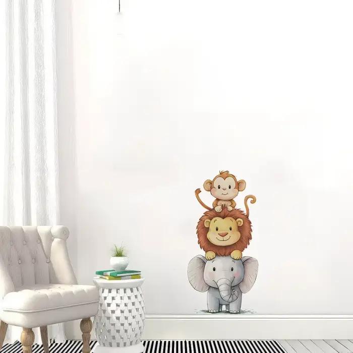 Autocollants muraux mignons d'animaux de la forêt pour les chambres