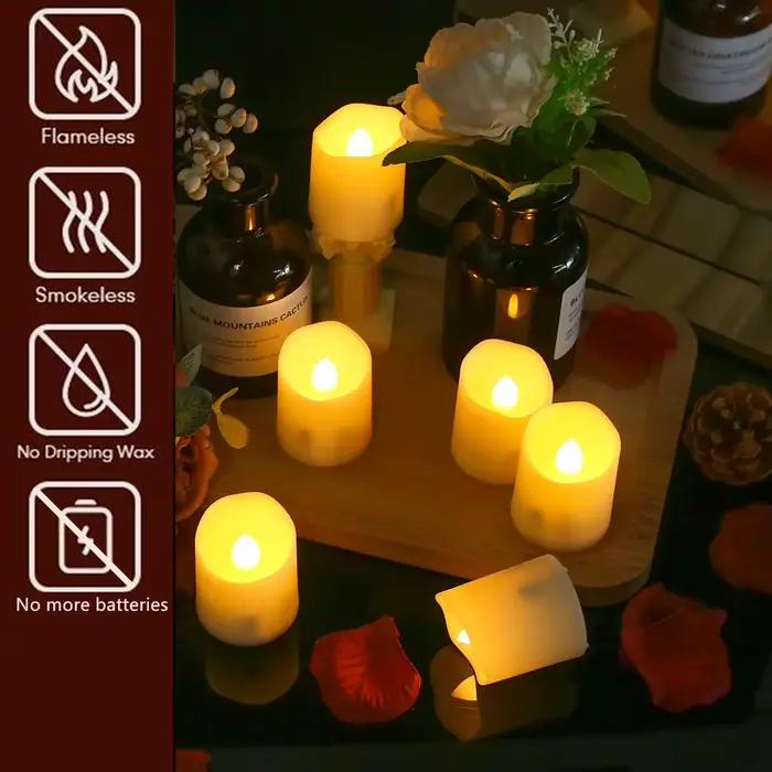 Bougies LED rechargeables par minuterie USB flammes vacillantes à distance