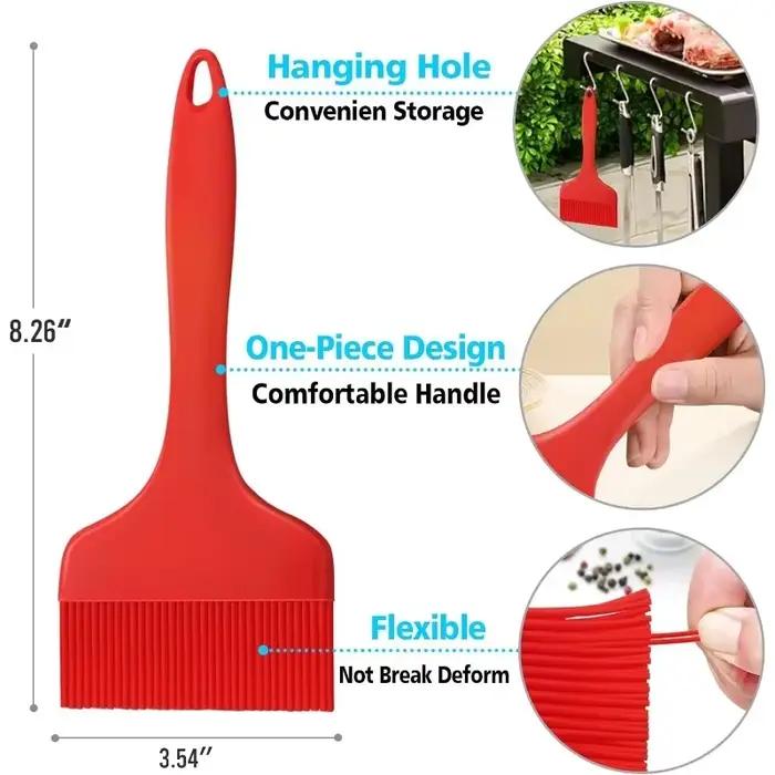 Grande brosse à huile résistante à la chaleur, brosse à pâtisserie pour barbecue, brosse à badigeonner en Silicone, brosse à badigeonner Extra large pour la cuisson de la grillage à la marinade