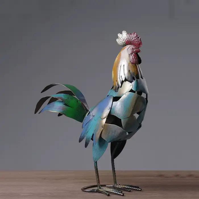 Accessoires de coq en fer, coq de bon augure, ornements d'animaux, décoration minimaliste, décoration de salon et de bureau pour la maison