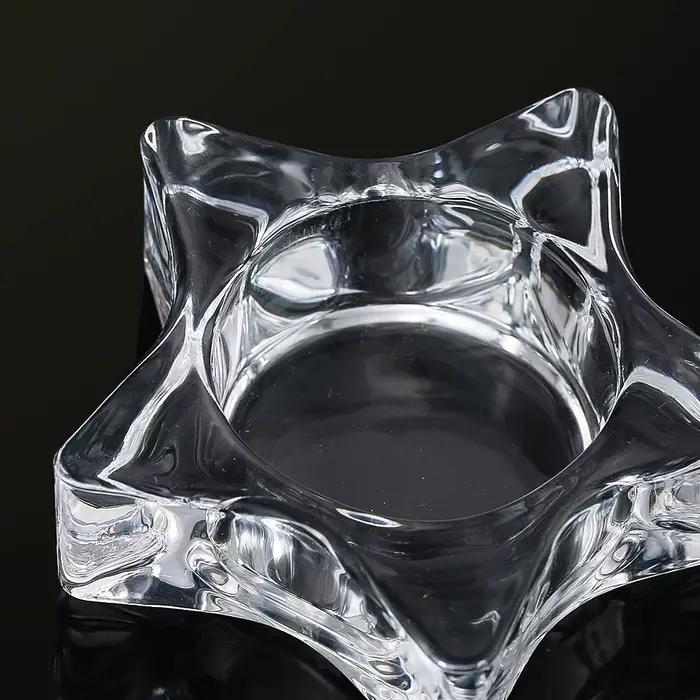 Bougeoir en verre cristal pentagramme, style romantique rétro, transparent, ornement de table, centre de table, décoration de mariage