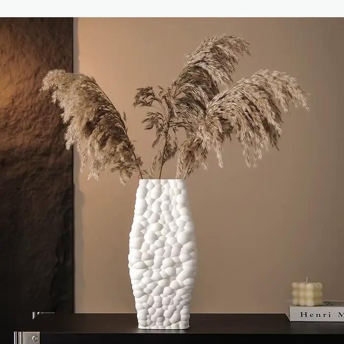 Vase en céramique blanche, bulles tridimensionnelles, pot de fleurs irrégulier, vase à fleurs, arrangement floral, pots, décoration de la maison