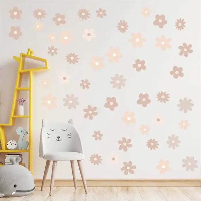 Autocollants muraux INS Boho Fleurs décoratifs DIY en aquarelle amovibles écologiques pour la décoration intérieure chambre salon jardin enfant occaSIONS SPÉCIALES