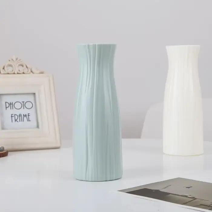 Vase en plastique minimaliste pour compositions florales séchées et fraîches, élégant et stable pour salon, bureau ou cuisine