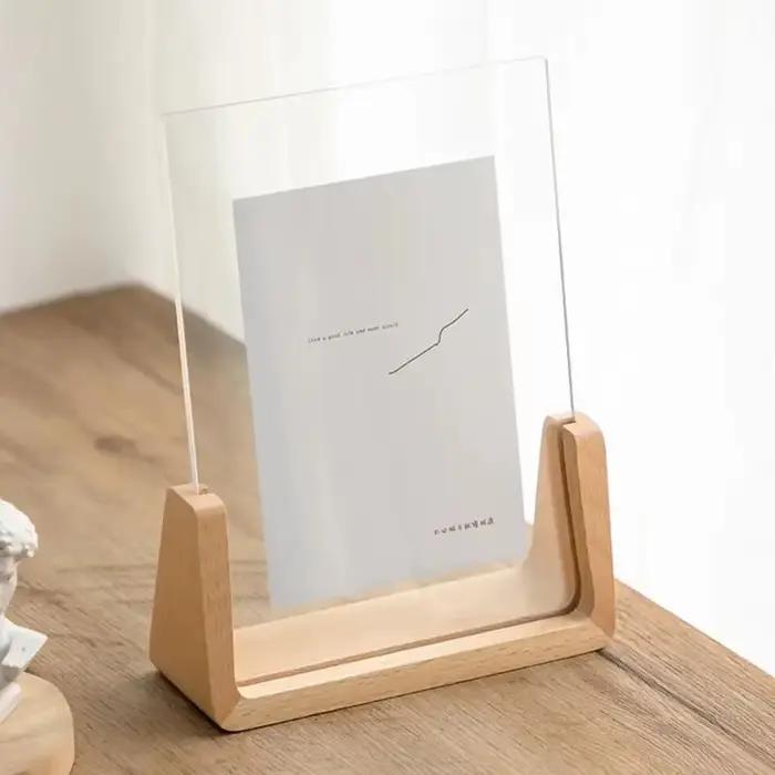 Cadre photo créatif en résine pour mariage et décoration de bureau avec panneaux acryliques transparents en forme de U pour femmes et occasions spéciales