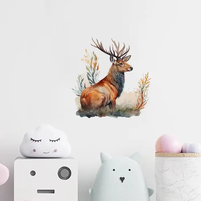 Autocollant mural de cerf mignon pour la décoration de la maison