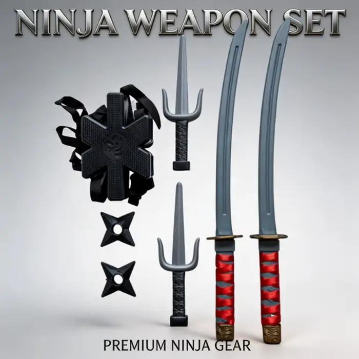 Ensemble Ninja pour Halloween, accessoires de samouraï pour enfants, accessoires de cosplay, bretelles, ensemble de couteaux, modèle de fléchettes, cadeaux, collection, jouets
