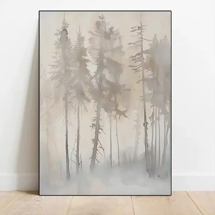 Affiches et imprimés d'arbre de pays Vintage de paysage confortable, toile imprimée, tableau d'art mural pour salon, décoration de maison, cadeaux