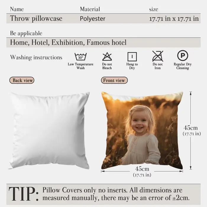 Housse de coussin imprimée avec image personnalisée