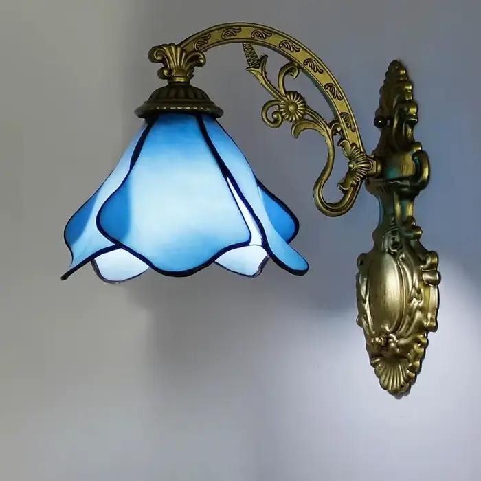 Lampe murale en verre coloré style nordique Tiffany