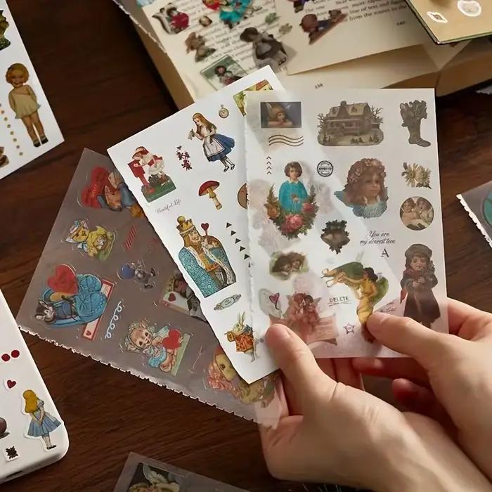 Livre d'autocollants de 20 feuilles, matériel de décoration rétro pour Journal indésirable, fournitures de fond décoratif pour Album d'art, DIY bricolage
