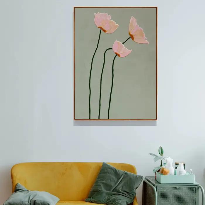 Toile imprimée de fleurs de coquelicot chic