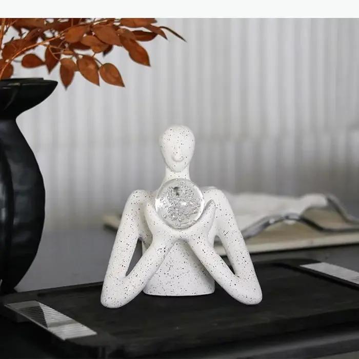 Statue de divinateur, figurine de prédicteur de la fortune, sculpture en résine abstraite, décoration de bureau, ornement d'esthétique d'ambiance