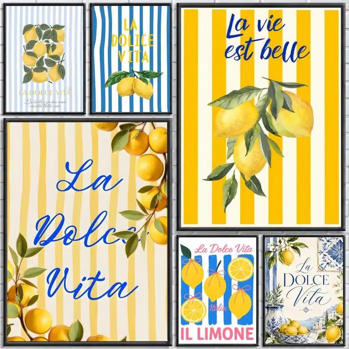 Affiche artistique minimaliste La Dolce Vita Lemon
