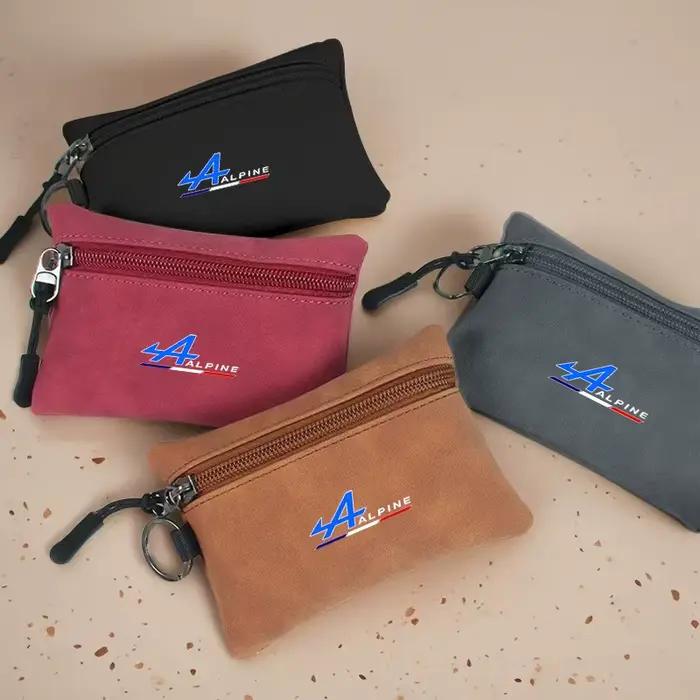 Nouvelle pochette porte-clés en daim pour emblème de voiture, porte-cartes pour Alpine A290 GTS A110 Espace Austral Duster Lodgy Koleos, accessoire