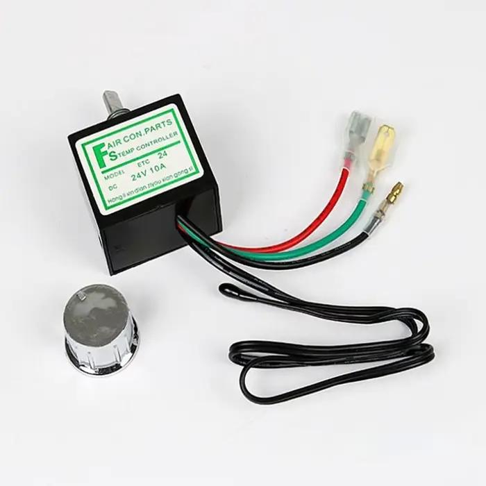 Thermostat de climatiseur de voiture ABS, accessoire automobile, Thermostat électronique 12V/24V, interrupteur de climatiseur A/C