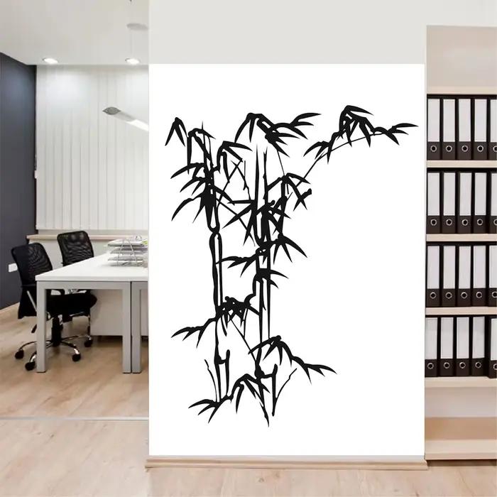 Décoration murale en bambou, papier peint et vinyle d'art autocollant amovible taille 150x120cm pour intérieur naturel et design pastoral