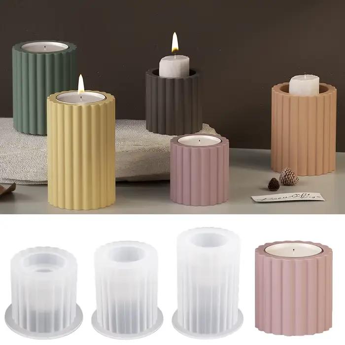 Moule en Silicone pour chandelier à rayures cylindriques