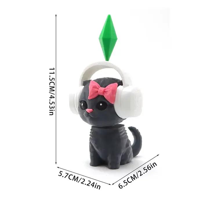 Figurine de chat dansant mignonne inspirée de The Sims