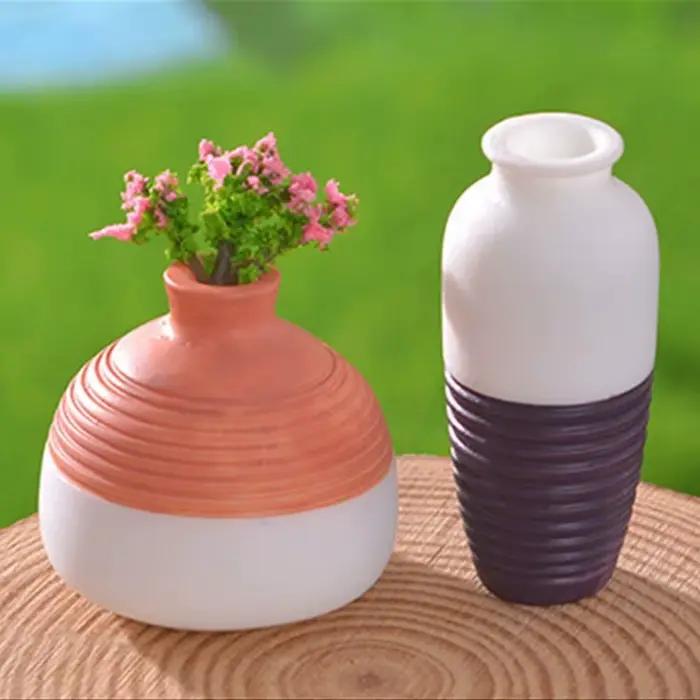 Mini-vases décoratifs étanches en résine faits à la main pour micro-paysages et maisons de poupées