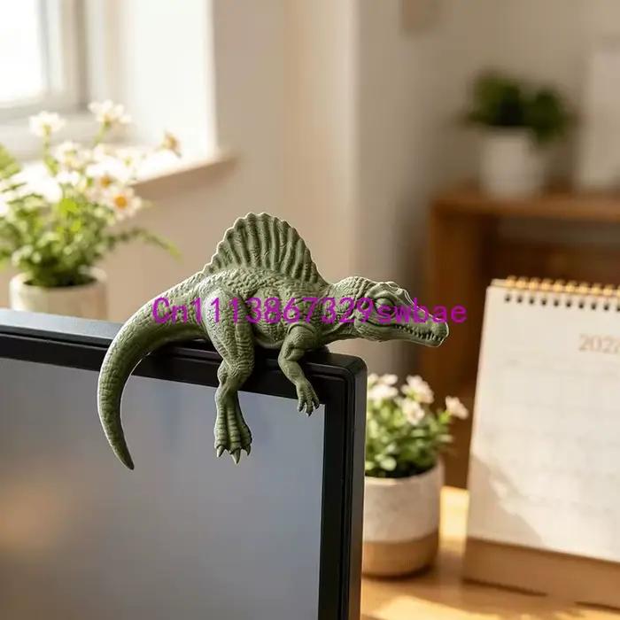 Ornement de moniteur en forme de dinosaure dragon, style nordique, décoration de bureau, décoration artistique pour la maison et le bureau, cadeau de collection