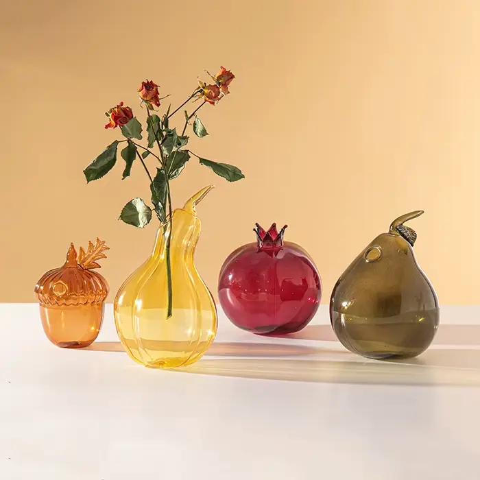 Vase à grenade en verre moderne transparent pour décoration de maison et bureau occasions spéciales style unique élégant à offrir femmes