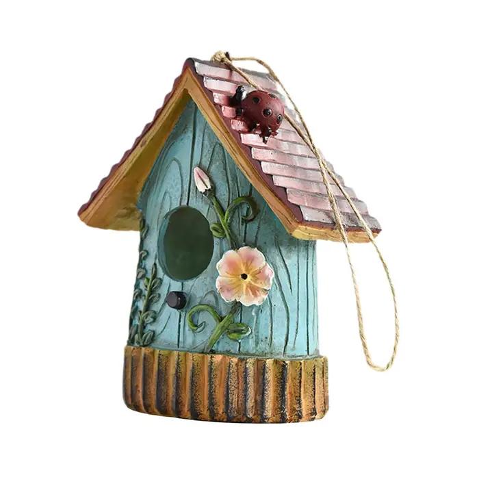 Nichoir suspendu, décoration de jardin extérieure, rustique, original, style maison de campagne