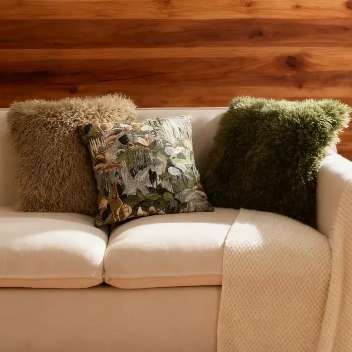 Housse de coussin de luxe en Imitation laine