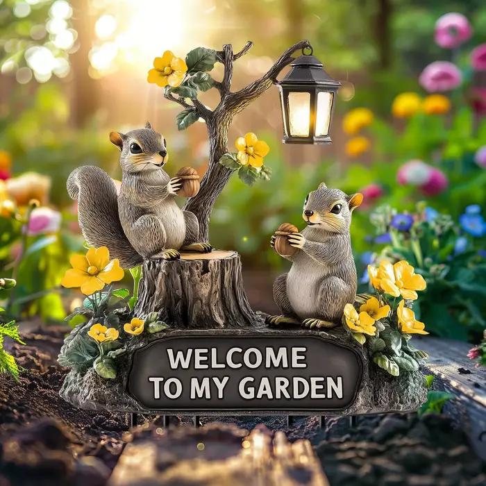 Piquet de jardin décoratif d'écureuil