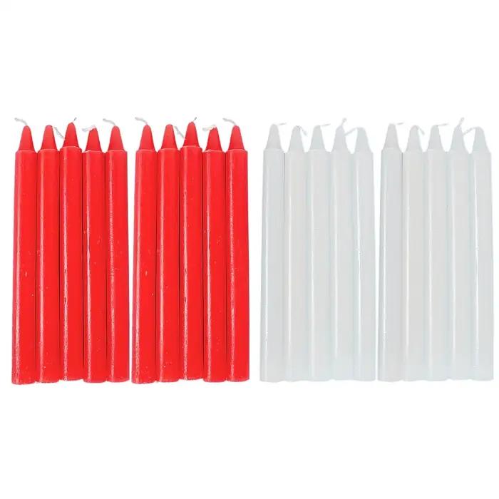 Bougies coniques naturelles à combustion longue durée, 10x bougies coniques courtes pour la survie, usage domestique, pour mariage et bénédiction