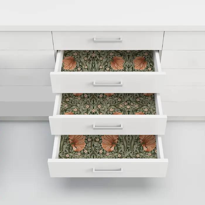 Papier peint floral vintage auto-adhésif résistant à l'eau et aux moisissures pour décoration murale en salon chambre à coucher cuisine et chambre d'enfants