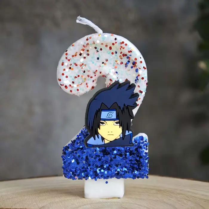 Bougie thème Naruto numéro d'anniversaire 0-9