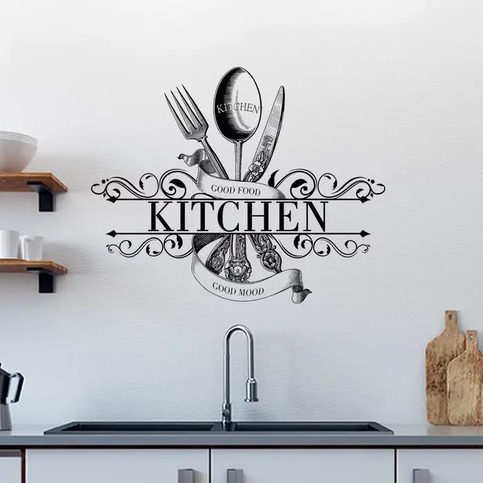 Autocollant mural de cuisine contemporain "GOOD FOOD"