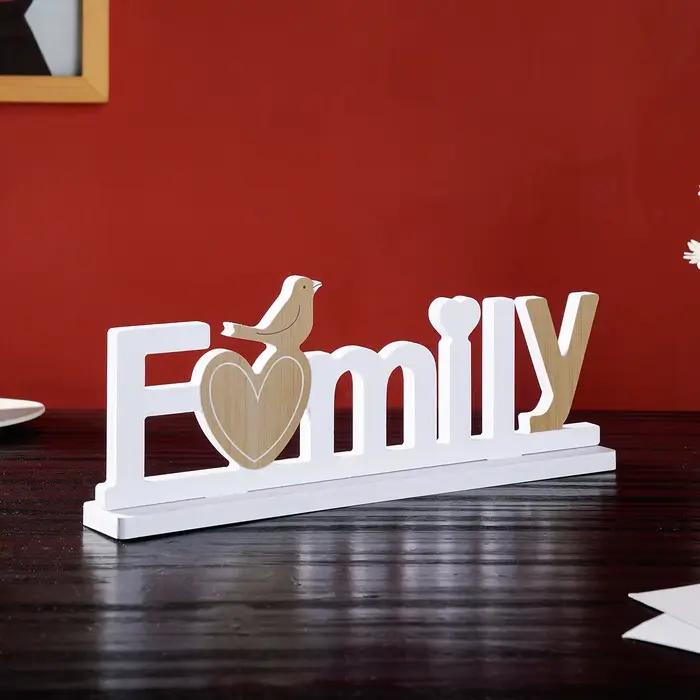 1 pièce, un article décoratif avec lettrage familial simple et élégant