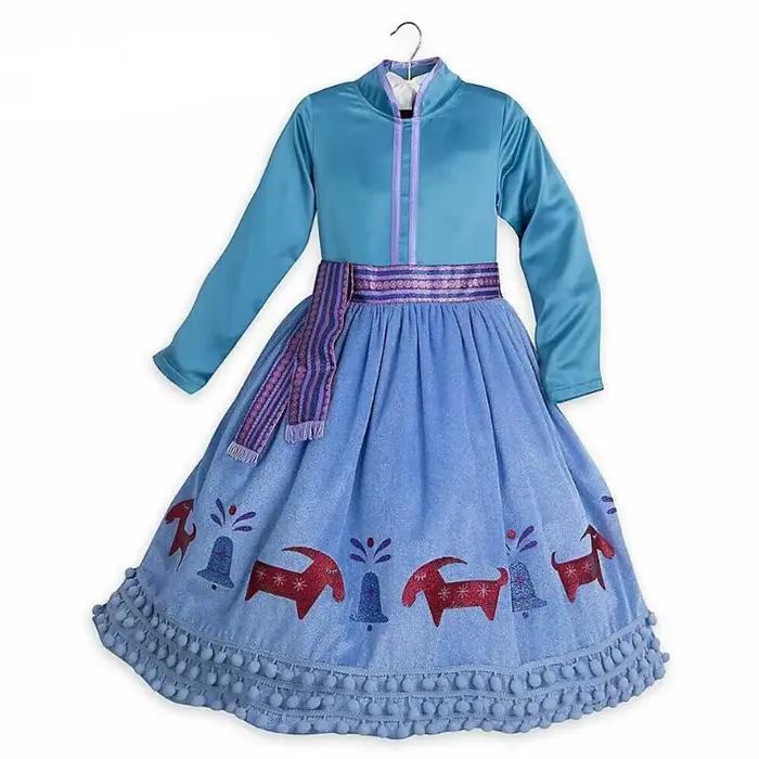 Robe Elsa pour filles, vêtements de fête Cosplay, imprimé reine des neiges Anna, robe de princesse d'anniversaire, Costume pour enfants, nouvelle collection 2024