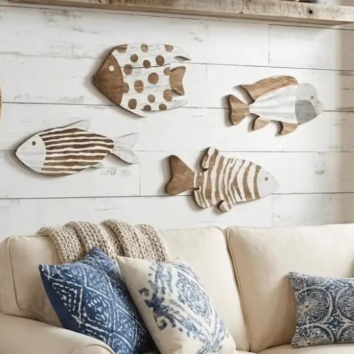 Décoration murale en bois style marin