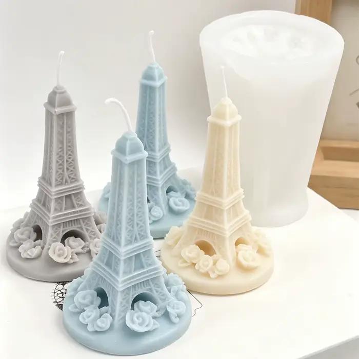Moule à bougie Tour Eiffel en silicone 3D moule pour fabrication de bougies Tour de Paris moule à cire d'aromathérapie DIY outil artisanal pour décoration intérieure artisanale occasions spéciales