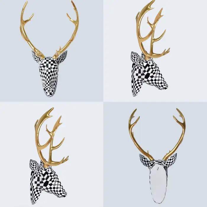 Décoration murale tête de cerf en mosaïque moderne