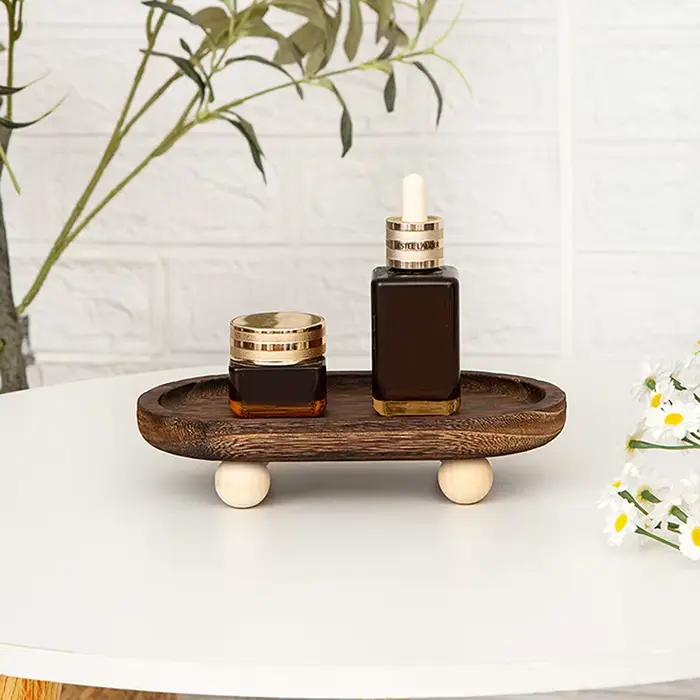 Plateau décoratif multifonctionnel en plastique noir et vert pour bijoux et produits de beauté usage quotidien et cadeau occasionnel
