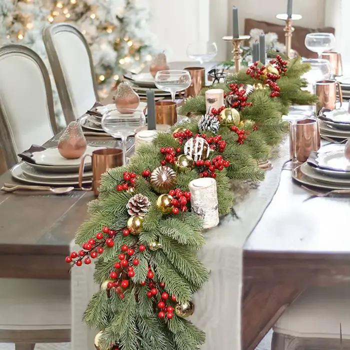 Plantes vertes artificielles arbre de noël guirlande couronnes maison salle de fête décoration extérieure cour pin