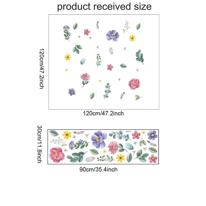 Autocollants muraux INS Boho Fleurs décoratifs DIY en aquarelle amovibles écologiques pour la décoration intérieure chambre salon jardin enfant occaSIONS SPÉCIALES