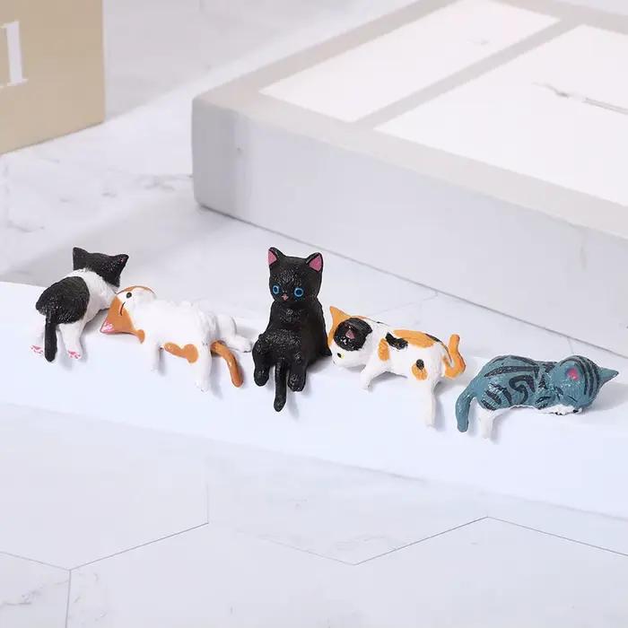 Petite statue de chat, décoration miniature pour étagère