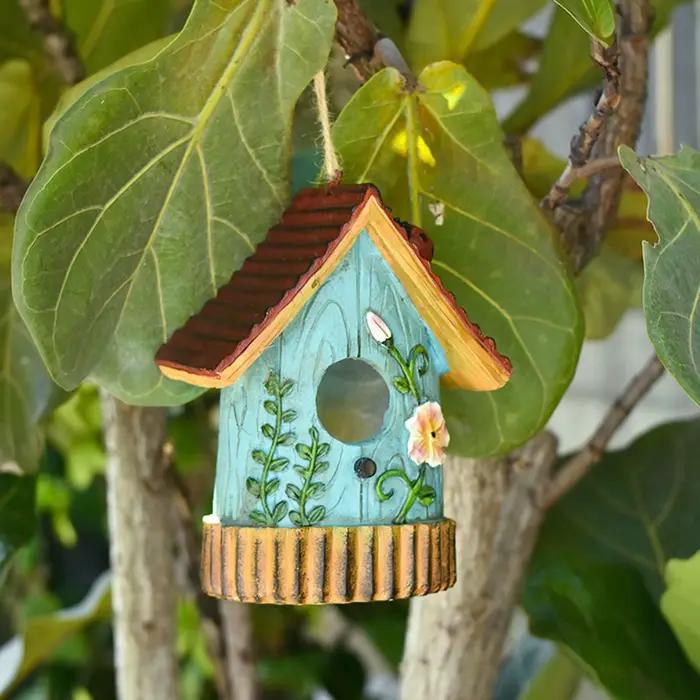 Nichoir suspendu, décoration de jardin extérieure, rustique, original, style maison de campagne