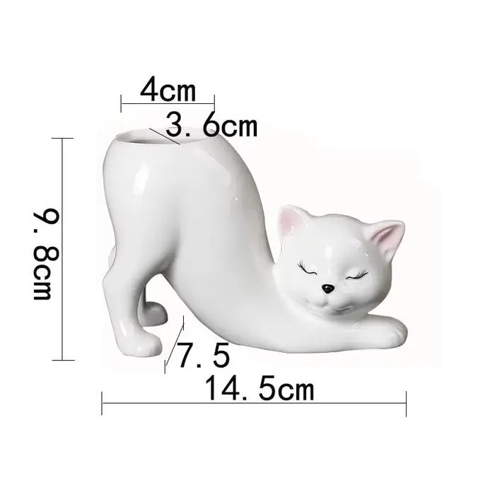 Pot de fleur de chat de dessin animé